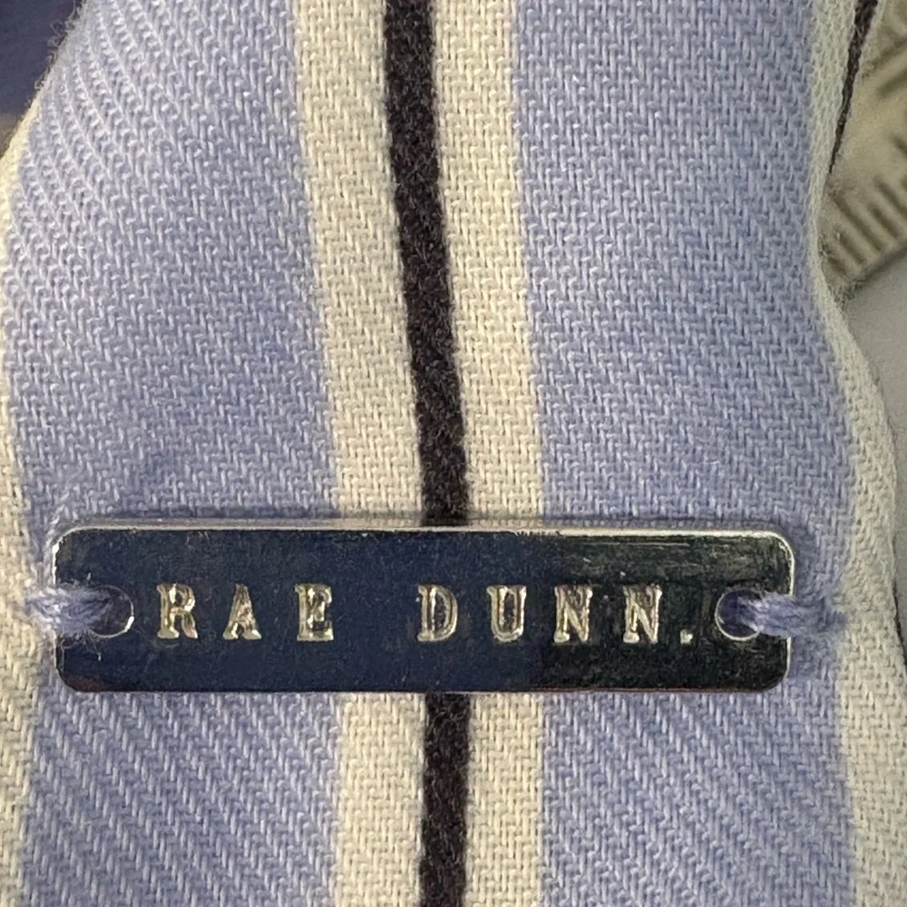 Rae Dunn Women’s Small 2 piece pajama top and shorts white‎ and blue stripes NWT